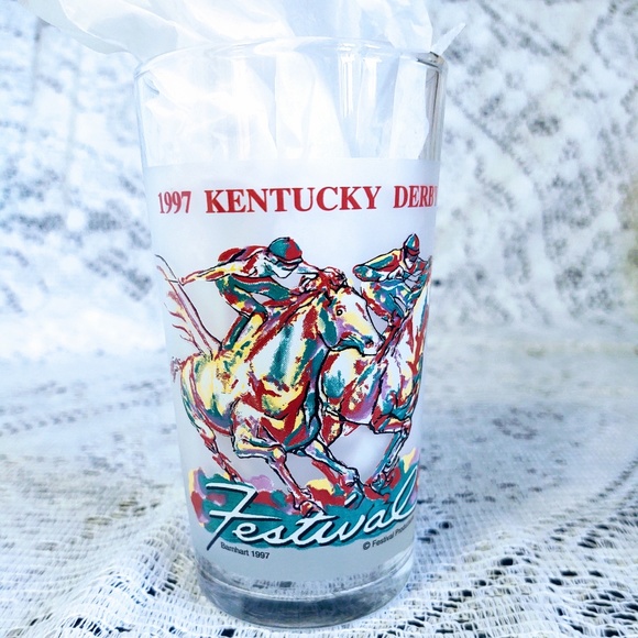COLLECTIBLE 1997 KENTUCKY DERBY FESTIVAL GLASS/ MINT JULEP RECIPE/PARTY GLASS - Picture 2 of 9